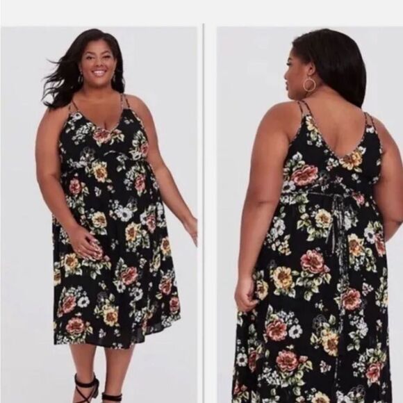 Torrid Floral Midi Dress size 2, 2X, 18-20 - Picture 1 of 13
